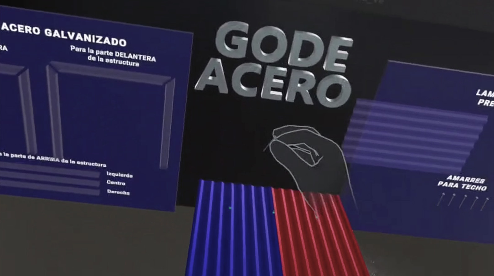 Escena del juego de realidad virtual de GODE Acero, creado para su stand en Expoferre