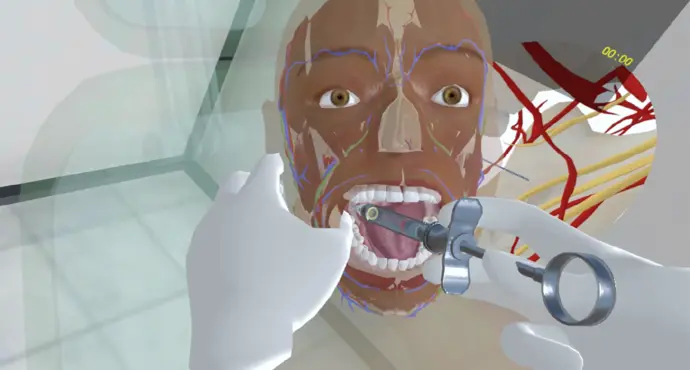 Simulación de odontología en realidad virtual con un paciente virtual
