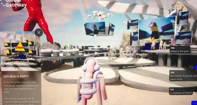 Captura del evento virtual de la Unión Europea en el metaverso